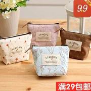 Hàn Quốc sáng tạo mini hoa vải túi ly hợp túi dễ thương ví nữ mini túi đơn giản