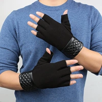 Мужские демисезонные удерживающие тепло уличные зимние перчатки, без пальцев