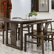 Mới Trung Quốc kết hợp bàn ăn gỗ và ghế kết hợp cổ chạm khắc bàn dài tro gỗ đồ nội thất phù hợp tùy chỉnh toàn bộ mô hình nhà phòng - Bộ đồ nội thất