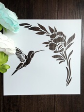 Канцелярские инструменты для детского творчества 镂空蜂鸟花朵型版鸟手绘边角型版手工制作创意110