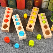 Montessori trẻ em nhỏ ổ cắm màu xi lanh đồ chơi phối hợp tay mắt Đồ chơi giáo dục mẫu giáo Montessori - Khác