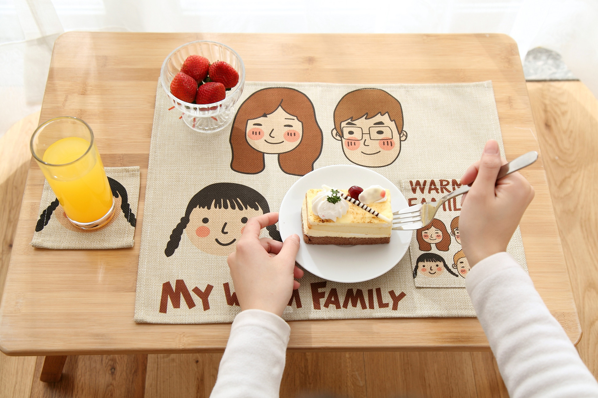 MZao日式餐垫创意卡通棉麻布艺盘子混纺隔热垫子厨房餐桌耐热杯垫 Изображение 1