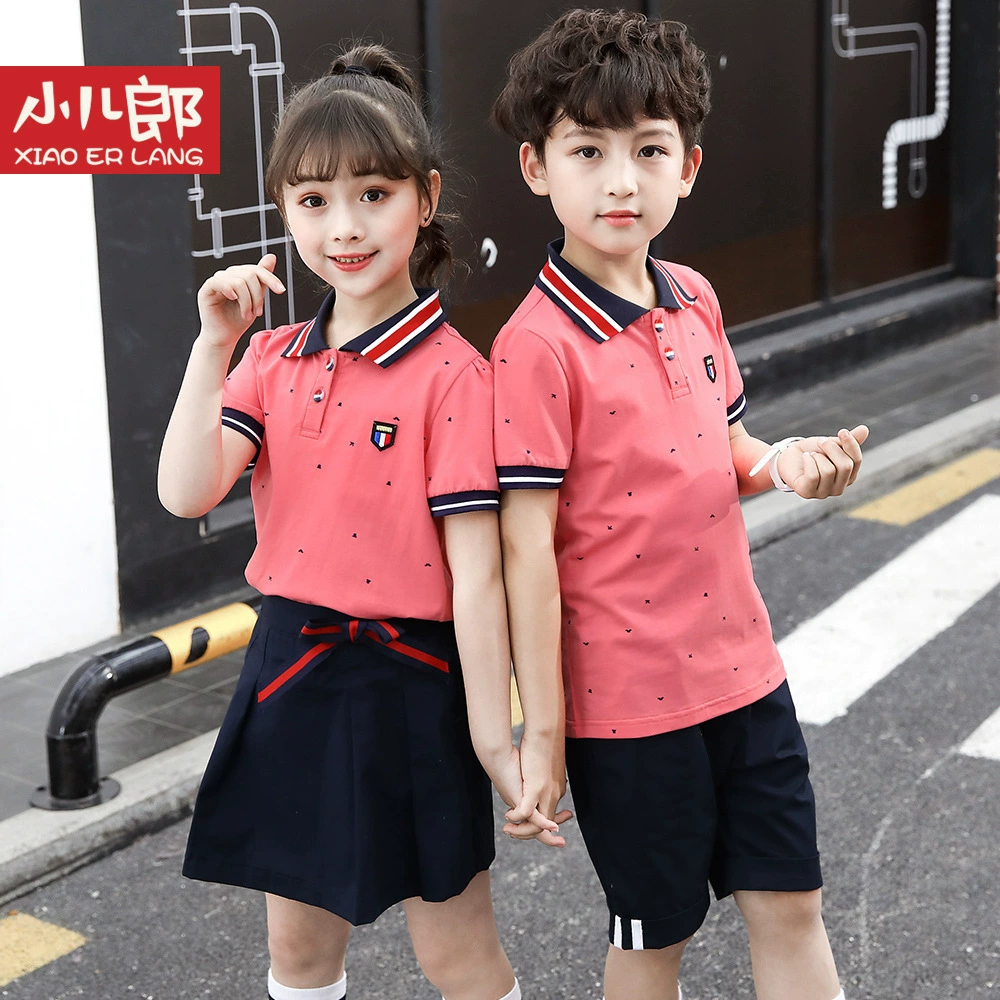 2020 đồng phục mới của trường tiểu học đồng phục trẻ em thể thao giải trí mùa hè phù hợp với quần áo mẫu giáo quần áo ngắn tay mùa hè - Đồng phục trường học / tùy chỉnh thực hiện