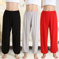 Chân váy rộng màu cotton mỏng ông già eo thẳng đồ ngủ người đàn ông con trai nhà quần áo cotton lụa mỏng mùa xuân hè - Quần tây quần ống suông nữ