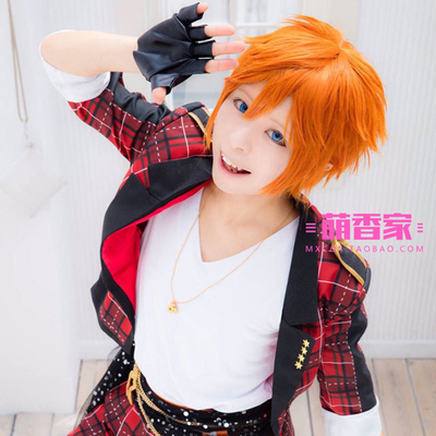 taobao agent Mengxiang Idol Fantasy Fantasy Fan Trickstar Star Cosplay Anime Wig Orange Big Short Hair