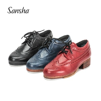 Sansha French Sands Sand's Men's Playing Shoes Black Cao Кожаный барокко в стиле барокко стиль пикает танцевальные туфли