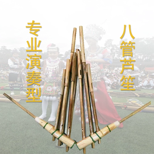 Guangxi Dai Miao Этническая Lu Sheng 8 -tone G Регулировка воды бамбук чистый этнический музыкальный инструмент 8 Tube Professional Performance Free Dropisp