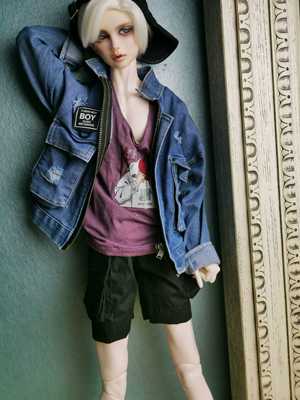 taobao agent Endless doll doll clothing printed printed vest, three -quarter, 13 male 17 male uncle Popo68id75