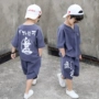 Quần áo trẻ em mùa hè 2019 cotton mới và vải lanh ngắn tay mùa hè trẻ em trẻ em lớn trẻ em phong cách Trung Quốc - Phù hợp với trẻ em quần áo thể thao trẻ em