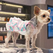Mùa hè 2018 mới DOGO sọc không đều váy sơ mi váy thú cưng quần áo chó quần áo Tây cao vest - Quần áo & phụ kiện thú cưng