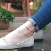 Vòng chân nữ phiên bản Hàn Quốc của cô sinh viên đơn giản Sen sterling bạc đỏ dây chuông năm nay cổ điển retro hoang dã chuỗi mắt cá chân gợi cảm - Vòng chân