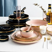 Керамический комплект, посуда, обеденная тарелка домашнего использования, легкий роскошный стиль, популярно в интернете