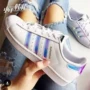 Spot Adidas clover nam và nữ Superstar vàng tiêu chuẩn vỏ laser giày trắng C77124 - Dép / giày thường giay the thao nu