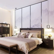 Mới Trung Quốc giường đôi hiện đại tối giản giường cưới 1,8 mét gỗ rắn khách sạn clubhouse biệt thự nội thất tùy chỉnh - Nhà cung cấp đồ nội thất