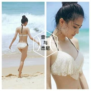 Sản phẩm mới bikini bikini lá sen tập hợp ren, chúng tôi yêu nhau, ngôi sao Xu Wei với cùng một cô gái áo tắm Nhật Bản - Bikinis