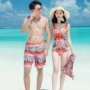 Áo tắm cặp đôi công viên nước bên bờ biển kỳ nghỉ nữ gợi cảm liền kề suối nước nóng đôi nam mẫu quần đi biển phù hợp với quần - Vài đồ bơi 	bộ đồ đôi đi biển
