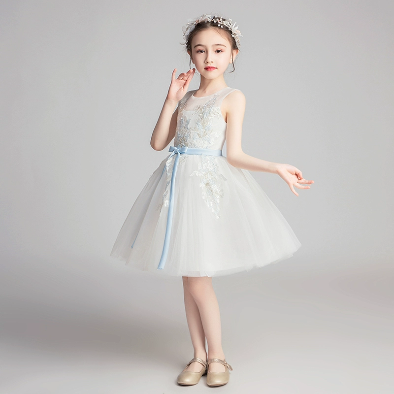 Trẻ em váy công chúa váy sinh nhật cô gái ngắn hoa cô gái chủ nhà biểu diễn trang phục biểu diễn mùa hè - Váy trẻ em