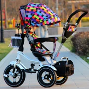 Trẻ sơ sinh ba bánh xe đẩy phía sau giỏ lưu trữ sốc hấp thụ thiết kế xe đẩy với ô - Xe đẩy / Đi bộ
