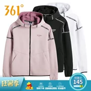 361 độ nữ 2019 xuân mới áo len cardigan trùm đầu 361 áo len thể thao thời trang giản dị áo khoác nữ - Thể thao lông cừu / jumper