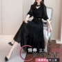 Váy voan đen phổ biến của phụ nữ đầm dài đến đầu gối 2019 xuân mới khí chất nữ phiên bản Hàn Quốc của váy thủy triều - váy đầm đầm caro