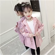 Áo khoác bé gái mùa xuân và mùa thu 2019 làn sóng mới Quần áo trẻ em Hàn Quốc hipster cotton trẻ em áo gió mùa xuân - Áo khoác