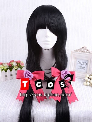 taobao agent Dating Battle Crazy Three COS wigs Black 1 meter long straight hair Time cosplay wig