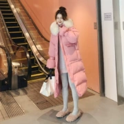 Quần áo cotton nữ mùa đông 2018 mới dài của áo khoác gió gió áo khoác cotton đã mỏng Dongdaemun qua đầu gối xuống áo - Bông
