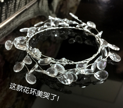 taobao agent [Free shipping over 58] Crown for you!Giant Baby 4 points and 3 points BJD doll crystal flower ring luxury crown