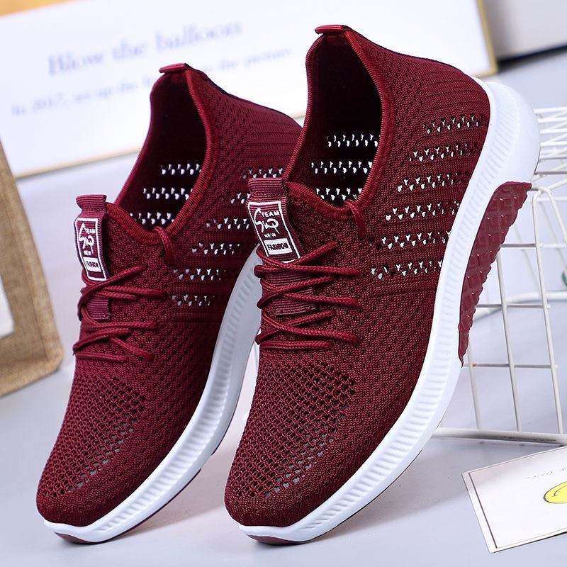 A03 Red Net Shoes Standard Sneaker SizeThe old Beijing cloth shoes female motion leisure time Mom shoes Middle aged and elderly Walking shoes new pattern comfortable non-slip Women's Shoes Shoes for the elderly