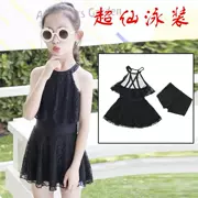 Đồ bơi trẻ em Cô gái Xiêm Cô gái Đồ bơi Big Boy Princess Dress Cute Kids Đồ bơi Thiết bị màu đen - Đồ bơi trẻ em