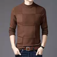Áo len nam mùa thu và mùa đông của Bujiake phiên bản mới của Hàn Quốc của áo len tự trồng thanh niên nam dài tay nửa cổ cao nam - Áo len thể thao / dòng may áo khoác len mỏng
