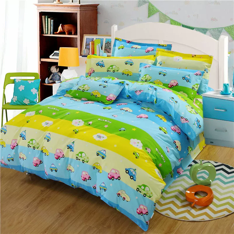 Bộ đồ giường trẻ em cotton bốn mảnh 1m1.2 Bộ chăn ga gối cotton ba mảnh 1,5  1,8 mét trải giường - Bộ đồ giường trẻ em