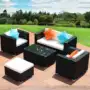 Sofa mây năm góc phòng khách kết hợp sân ngoài trời mây giải trí đồ nội thất lười biếng căn hộ nhỏ mây sofa - Nội thất siêu thị xe đẩy hàng mini