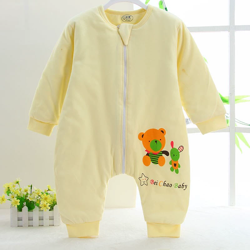 . 01 Túi ngủ cotton mỏng có khóa kéo cho bé sơ sinh, bộ đồ ngủ chần bông, chống đá - Túi ngủ / Mat / Gối / Ded stuff