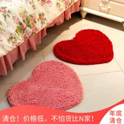 Đồ cưới cưới phòng khách phòng khách mat chenille tình yêu thảm đỏ cửa ra vào hiên pad phòng tắm mat cửa mat