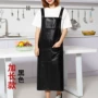 Áo khoác da Hàn Quốc PU tạp dề không thấm nước và không thấm nước bếp nấu áo choàng logo nam và nữ eo đen dài - Áo vest đồ lót nam nữ giá tốt