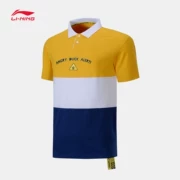 Mùa hè 2019 Li Ning nam tay ngắn Disney Mickey tên chung áo ve áo cotton rộng rãi POLO APLP021 - Áo polo thể thao