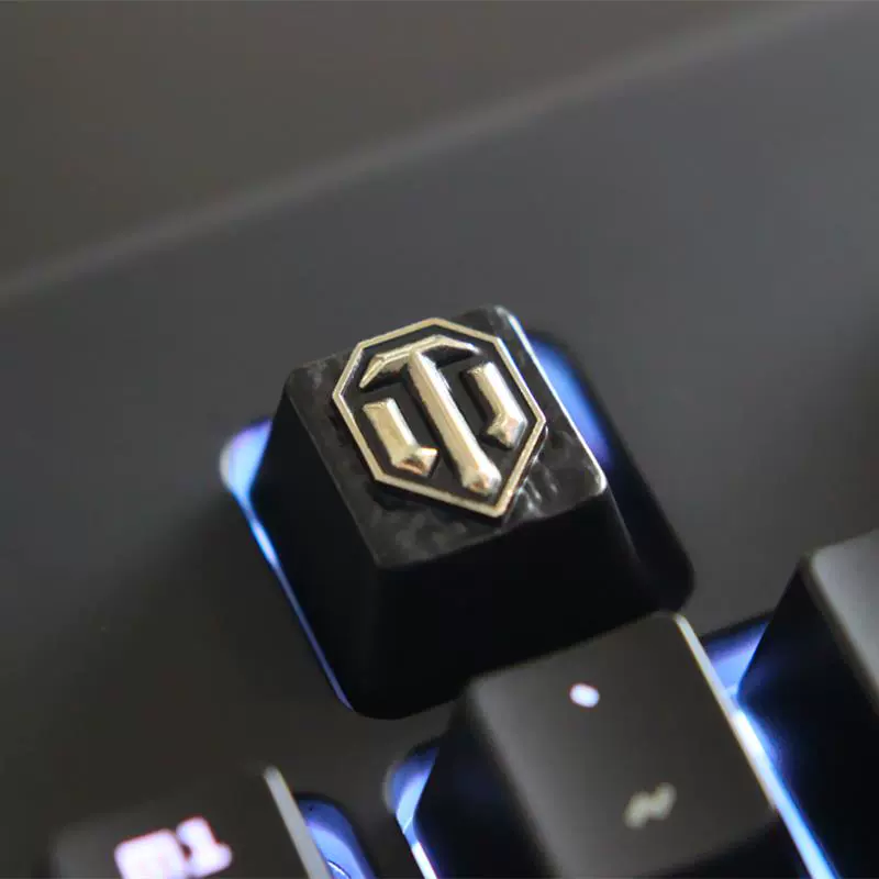 Thế giới trò chơi logo xe tăng xung quanh hợp kim nhôm kẽm là một bàn phím cơ chạm nổi phím keycap phím đá - Game Nhân vật liên quan