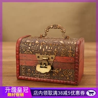 Handmade lưu trữ đồ trang sức bằng gỗ hộp nhỏ hộp gỗ hộp đồ trang sức phong cách retro vòng tay bông tai bông tai hộp - Vòng đeo tay Clasp thạch anh tóc đỏ