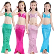 Hehe Ma cô gái bikini nàng tiên cá áo tắm trẻ em đuôi cá chia áo tắm váy công chúa ba mảnh - Đồ bơi trẻ em