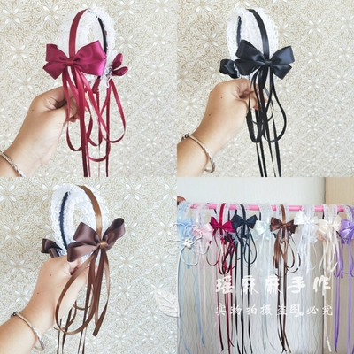 taobao agent Japanese white headband, hair accessory, Lolita style, floral print