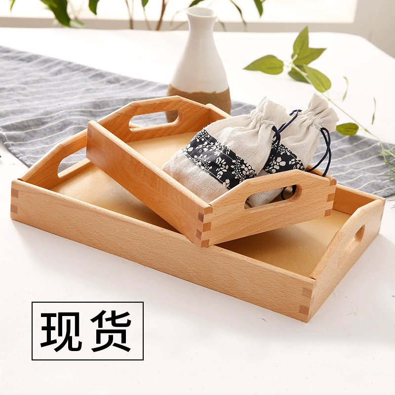 Hình chữ nhật khay gỗ sồi sồi đĩa gỗ rắn kích thước khay gỗ sáng tạo kung fu bộ trà khay - Tấm