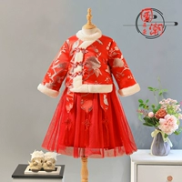 Флисовый пуховик, детский комплект, юбка, китайский стиль, увеличенная толщина