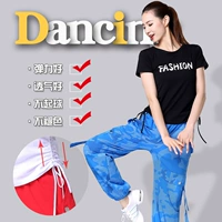 Yang Liping Square Dance Trang phục Cotton Tay áo ngắn Dance Dress Hip Hop Quần Dance Dance Ghost Dance Aerobics Quần áo nhảy - Khiêu vũ / Thể dục nhịp điệu / Thể dục dụng cụ váy dancesport latin