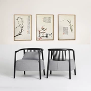 Mới phong cách Trung Quốc sofa gỗ rắn vòng tròn ghế hiện đại Trung Quốc vải đàm phán ghế sofa bán văn phòng mô hình phòng nội thất tùy chỉnh - Nhà cung cấp đồ nội thất