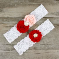 Handmade Wedding Garter Chân cô dâu Phụ kiện cưới Ren trắng Trang trí cô dâu - Nịt Tất dây nịt bít tất phối ren nơ màu trắng