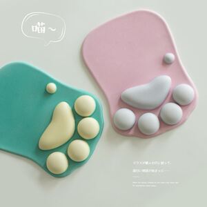 鼠标垫护腕卡通猫爪女生手腕垫手托硅胶加厚游戏垫办公家用可爱