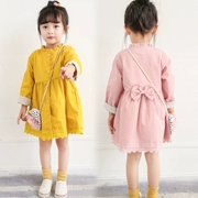 Áo khoác bé gái mùa xuân 2019 mới siêu ngoại phiên bản Hàn Quốc dành cho trẻ em mùa xuân và mùa thu dài phần bé gái công chúa áo gió - Áo khoác