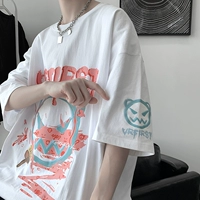 Трендовая брендовая летняя футболка с коротким рукавом, жакет для влюбленных, оверсайз, в корейском стиле