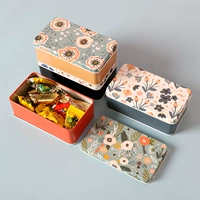 Детская маленькая переносная жестяная коробка, изысканная прямоугольная коробка для хранения, коробочка для хранения